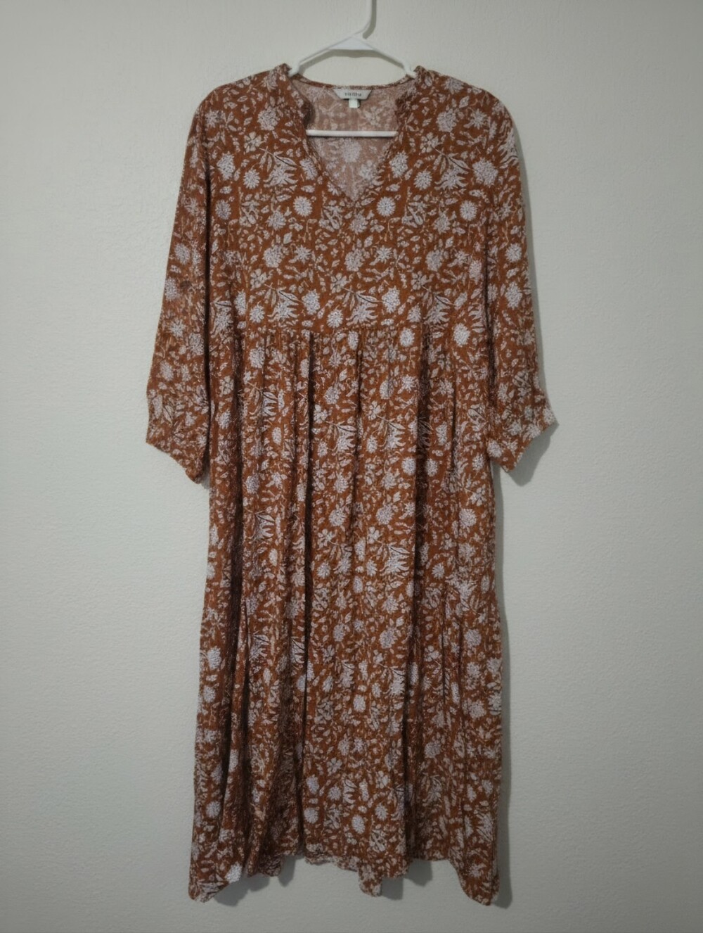 Rust Floral High - Waisted Dress Size 5XL